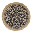 thumbnail image 1 of Round Placemats, Dining Winter Modern Dinner Braided Beige Boho Round Table and Fall Circle Placemats Boho Tassels Runner Kitchen Table Placemats, 16x16 Inches, 1 of 6