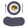 thumbnail image 1 of Round Placemats Geometric Floral 15 inch Set of 6 Table Mats for Dining Table Abstract Vintage Heat Resistant Non-Slip Kitchen & Home Decorative Place Mat Set, 1 of 8