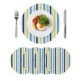 thumbnail image 1 of Round Placemats Geometric Stripes 15 inch Set of 4 Table Mats for Dining Table Yellow Blue Heat Resistant Non-Slip Kitchen & Home Decorative Place Mat Set, 1 of 8