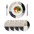 thumbnail image 1 of Round Placemats Gray Black White Oil Painting 15 inch Set of 4 Table Mats for Dining Table Abstract Art Heat Resistant Non-Slip Kitchen & Home Decorative Place Mat Set, 1 of 8