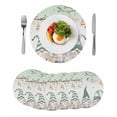 thumbnail image 1 of Round Placemats Green Ocean Gnome 15 inch Set of 6 Table Mats for Dining Table Marine Life Branch Heat Resistant Non-Slip Kitchen & Home Decorative Place Mat Set, 1 of 8