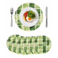 thumbnail image 1 of Round Placemats Green Plaid 15 inch Set of 6 Table Mats for Dining Table Spring Scenery Heat Resistant Non-Slip Kitchen & Home Decorative Place Mat Set, 1 of 8