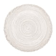 thumbnail image 1 of Round Placemats Heat Resistant Washable Non-Slip Woven Braided Table Mats Cotton Polyester Circle Insulated Place Mats for Dining Table Kitchen & Home Decor, 1Pc, Non-Slip & Reusable(White,14x14"), 1 of 7