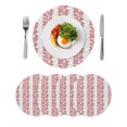 thumbnail image 1 of Round Placemats Leaf Tree Branch 15 inch Set of 4 Table Mats for Dining Table Red Grey Heat Resistant Non-Slip Kitchen & Home Decorative Place Mat Set, 1 of 8