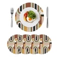 thumbnail image 1 of Round Placemats Mid Century Abstract Art 15 inch Set of 4 Table Mats for Dining Table Modern Geometric Brown Heat Resistant Non-Slip Kitchen & Home Decorative Place Mat Set, 1 of 8
