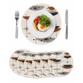 thumbnail image 1 of Round Placemats Mid Century Modern 15 inch Set of 6 Table Mats for Dining Table Abstract Geometric Lines Orange Gray Heat Resistant Non-Slip Kitchen & Home Decorative Place Mat Set, 1 of 8
