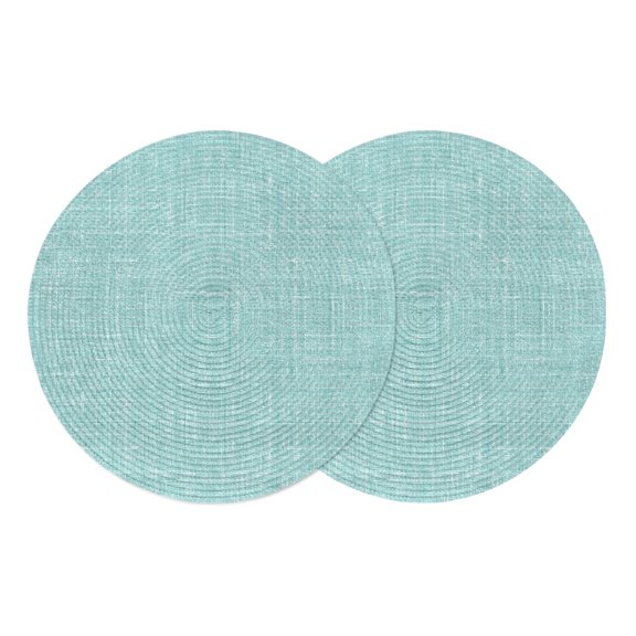 Round Placemats Mint Green Farmhouse 15 inch Set of 2 Table Mats for Dining Table Vintage Modern Solid Color Heat Resistant Non-Slip Kitchen & Home Decorative Place Mat Set