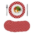 thumbnail image 1 of Round Placemats Moroccan Pattern 15 inch Set of 6 Table Mats for Dining Table Geometric Trellis Red Heat Resistant Non-Slip Kitchen & Home Decorative Place Mat Set, 1 of 8