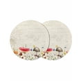 thumbnail image 1 of Round Placemats Mushroom Floral 15 inch Set of 2 Table Mats for Dining Table Spring Flowers Leaves Heat Resistant Non-Slip Kitchen & Home Decorative Place Mat Set, 1 of 8
