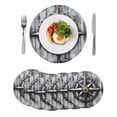 thumbnail image 1 of Round Placemats Nautical Rubber 15 inch Set of 6 Table Mats for Dining Table Retro Wood Grain Heat Resistant Non-Slip Kitchen & Home Decorative Place Mat Set, 1 of 8