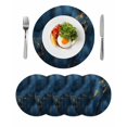 thumbnail image 1 of Round Placemats Navy Blue Marble 15 inch Set of 4 Table Mats for Dining Table Abstract Art Heat Resistant Non-Slip Kitchen & Home Decorative Place Mat Set, 1 of 8