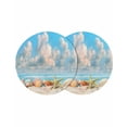 thumbnail image 1 of Round Placemats Ocean Shell 15 inch Set of 2 Table Mats for Dining Table Beach Theme Starfish Conch Heat Resistant Non-Slip Kitchen & Home Decorative Place Mat Set, 1 of 8