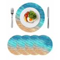 thumbnail image 1 of Round Placemats Ocean Wave 15 inch Set of 4 Table Mats for Dining Table Ombre Turquoise Beach Heat Resistant Non-Slip Kitchen & Home Decorative Place Mat Set, 1 of 7