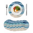 thumbnail image 1 of Round Placemats Ombre Blue 15 inch Set of 6 Table Mats for Dining Table Beach Ocean Wave Abstract Heat Resistant Non-Slip Kitchen & Home Decorative Place Mat Set, 1 of 8