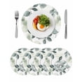 thumbnail image 1 of Round Placemats Ombre Green Flowers 15 inch Set of 4 Table Mats for Dining Table Floral Leaves Plant Heat Resistant Non-Slip Kitchen & Home Decorative Place Mat Set, 1 of 8