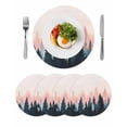 thumbnail image 1 of Round Placemats Ombre Green Pink Forest 15 inch Set of 4 Table Mats for Dining Table Abstract Art Heat Resistant Non-Slip Kitchen & Home Decorative Place Mat Set, 1 of 8