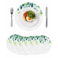 thumbnail image 1 of Round Placemats Ombre Green Plant 15 inch Set of 6 Table Mats for Dining Table Watercolor Leaf Heat Resistant Non-Slip Kitchen & Home Decorative Place Mat Set, 1 of 8