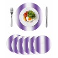 thumbnail image 1 of Round Placemats Ombre Purple White 15 inch Set of 6 Table Mats for Dining Table Gradient Color Heat Resistant Non-Slip Kitchen & Home Decorative Place Mat Set, 1 of 8