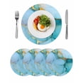 thumbnail image 1 of Round Placemats Ombre Teal Marble Texture 15 inch Set of 4 Table Mats for Dining Table Abstract Modern Art Heat Resistant Non-Slip Kitchen & Home Decorative Place Mat Set, 1 of 8