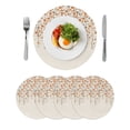 thumbnail image 1 of Round Placemats Orange Gray Floral 15 inch Set of 4 Table Mats for Dining Table Spring Flowers Heat Resistant Non-Slip Kitchen & Home Decorative Place Mat Set, 1 of 8