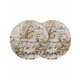 thumbnail image 1 of Round Placemats Owl Tree Branch Flower 15 inch Set of 2 Table Mats for Dining Table Retro Postmark Heat Resistant Non-Slip Kitchen & Home Decorative Place Mat Set, 1 of 8