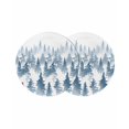 thumbnail image 1 of Round Placemats Pine Tree 15 inch Set of 2 Table Mats for Dining Table Nature Foggy Forest Light Blue Ombre Heat Resistant Non-Slip Kitchen & Home Decorative Place Mat Set, 1 of 8