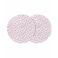 thumbnail image 1 of Round Placemats Pink Flowers Leaf 15 inch Set of 2 Table Mats for Dining Table Wildflowers Simple Style Heat Resistant Non-Slip Kitchen & Home Decorative Place Mat Set, 1 of 8