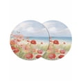 thumbnail image 1 of Round Placemats Pink Red Floral Ocean Beach 15 inch Set of 2 Table Mats for Dining Table Flowers Oil Painting Heat Resistant Non-Slip Kitchen & Home Decorative Place Mat Set, 1 of 8