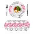 thumbnail image 1 of Round Placemats Pink White Gray 15 inch Set of 4 Table Mats for Dining Table Water Ripple Heat Resistant Non-Slip Kitchen & Home Decorative Place Mat Set, 1 of 8