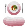 thumbnail image 1 of Round Placemats Pink Wood Grain 15 inch Set of 6 Table Mats for Dining Table Rustic Ombre Wooden Stripes Heat Resistant Non-Slip Kitchen & Home Decorative Place Mat Set, 1 of 8