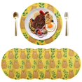 thumbnail image 1 of Round Placemats Plate Mats 15 Inch Non-Slip Heat Resistant Washable PVC Set Table Decoration for Kitchen Dining Capybara and Green Leaves, 1 of 5