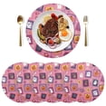 thumbnail image 1 of Round Placemats Plate Mats 15 Inch Non-Slip Heat Resistant Washable PVC Set Table Decoration for Kitchen Dining Colorful Cartoon Halloween Icons, 1 of 5