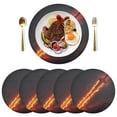 thumbnail image 1 of Round Placemats Plate Mats 15 Inch Non-Slip Heat Resistant Washable PVC Set Table Decoration for Kitchen Dining Flaming Sword, 1 of 5