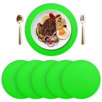 Round Placemats Plate Mats 15 Inch Non-Slip Heat Resistant Washable PVC Set Table Decoration for Kitchen Dining Green