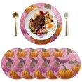 thumbnail image 1 of Round Placemats Plate Mats 15 Inch Non-Slip Heat Resistant Washable PVC Set Table Decoration for Kitchen Dining Halloween Pumpkins and Bats, 1 of 5