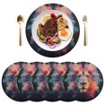 thumbnail image 1 of Round Placemats Plate Mats 15 Inch Non-Slip Heat Resistant Washable PVC Set Table Decoration for Kitchen Dining Lion's Head, 1 of 5