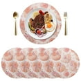 thumbnail image 1 of Round Placemats Plate Mats 15 Inch Non-Slip Heat Resistant Washable PVC Set Table Decoration for Kitchen Dining Pastel Pink Pumpkins, 1 of 5