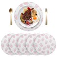thumbnail image 1 of Round Placemats Plate Mats 15 Inch Non-Slip Heat Resistant Washable PVC Set Table Decoration for Kitchen Dining Pink Bunny Footprints, 1 of 5