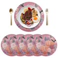 thumbnail image 1 of Round Placemats Plate Mats 15 Inch Non-Slip Heat Resistant Washable PVC Set Table Decoration for Kitchen Dining Vintage Flowers and Pumpkins, 1 of 5