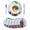 thumbnail image 1 of Round Placemats Puerto Rico Flag 15 inch Set of 6 Table Mats for Dining Table Retro Wall and Door Star Stripe Heat Resistant Non-Slip Kitchen & Home Decorative Place Mat Set, 1 of 8