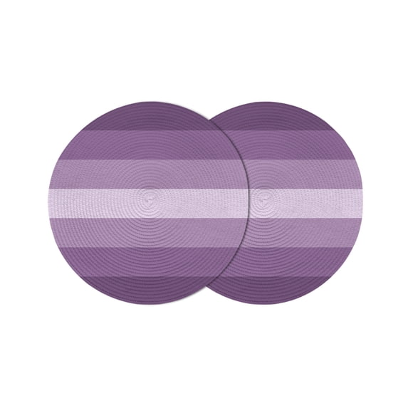 Round Placemats Purple 15 inch Set of 2 Table Mats for Dining Table Gradient Stripes Modern Heat Resistant Non-Slip Kitchen & Home Decorative Place Mat Set