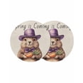 thumbnail image 1 of Round Placemats Purple Bow Groundhog Carrot 15 inch Set of 2 Table Mats for Dining Table Spring Is Coming Heat Resistant Non-Slip Kitchen & Home Decorative Place Mat Set, 1 of 8