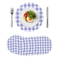 thumbnail image 1 of Round Placemats Purple Buffalo Check 15 inch Set of 6 Table Mats for Dining Table Watercolor Purple Plaid Heat Resistant Non-Slip Kitchen & Home Decorative Place Mat Set, 1 of 8