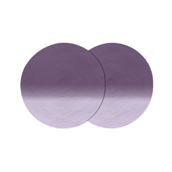 Round Placemats Purple Ombre 15 inch Set of 2 Table Mats for Dining Table Gradient Gradual Color Heat Resistant Non-Slip Kitchen & Home Decorative Place Mat Set