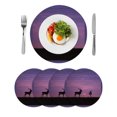 thumbnail image 1 of Round Placemats Purple Starry Sky 15 inch Set of 4 Table Mats for Dining Table Moon Deer Dancing Girl Heat Resistant Non-Slip Kitchen & Home Decorative Place Mat Set, 1 of 8