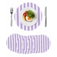 thumbnail image 1 of Round Placemats Purple Stripes 15 inch Set of 6 Table Mats for Dining Table Simple Style Heat Resistant Non-Slip Kitchen & Home Decorative Place Mat Set, 1 of 8