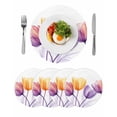 thumbnail image 1 of Round Placemats Purple Yellow Tulip 15 inch Set of 4 Table Mats for Dining Table Floral Heat Resistant Non-Slip Kitchen & Home Decorative Place Mat Set, 1 of 8