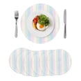 thumbnail image 1 of Round Placemats Rainbow Stripes 15 inch Set of 6 Table Mats for Dining Table Colorful Lines Heat Resistant Non-Slip Kitchen & Home Decorative Place Mat Set, 1 of 8