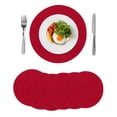 thumbnail image 1 of Round Placemats Red 15 inch Set of 6 Table Mats for Dining Table Solid Color Heat Resistant Non-Slip Kitchen & Home Decorative Place Mat Set, 1 of 8
