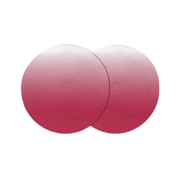 Round Placemats Red Polka Dots Ombre 15 inch Set of 2 Table Mats for Dining Table Gradient Gradual Color Heat Resistant Non-Slip Kitchen & Home Decorative Place Mat Set